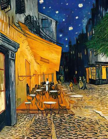 DF _ Schal „Café-Terrasse am Abend in Arles“ Vincent Van Gogh