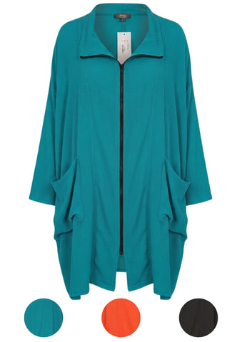 AKH _ Bigsize Lange Blusenjacke