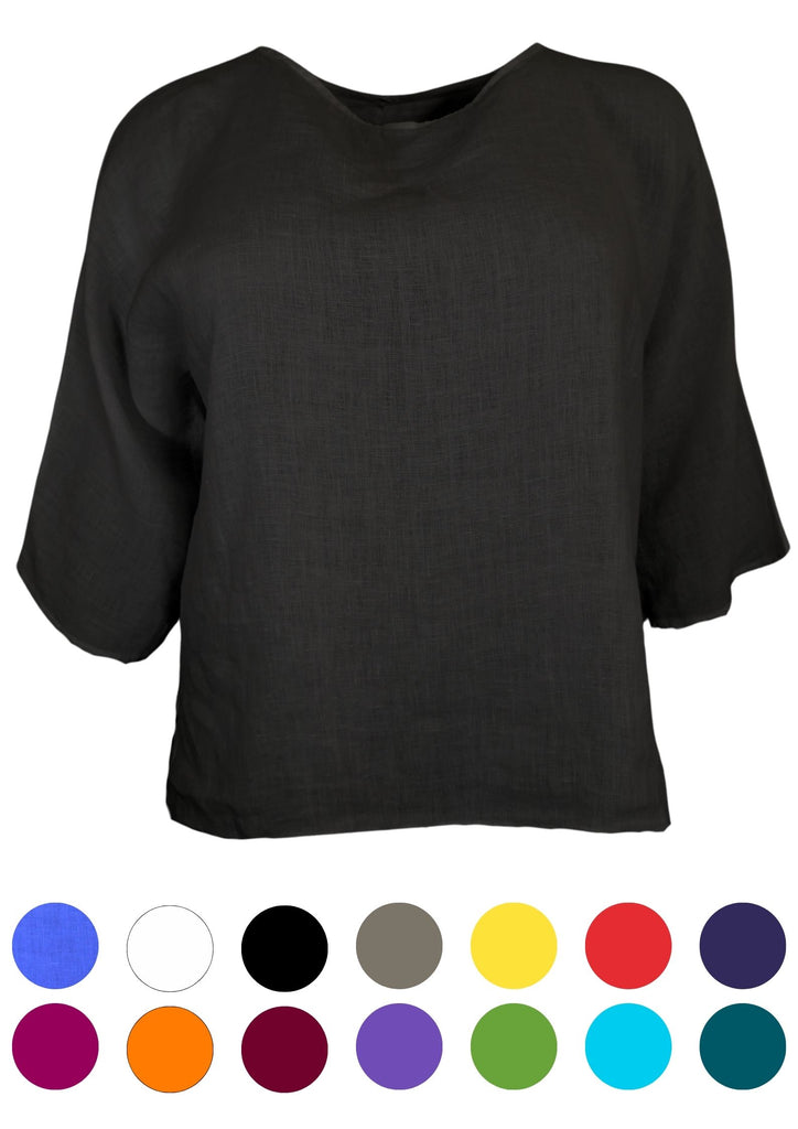 Produktbild MII _ Leinenshirt Uni Farbe~Schwarz 