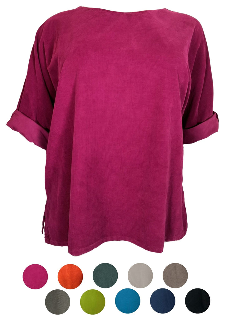 Produktbild MII _ Babycord Shirt Oversize Farbe~Rost Farbe~Beere Farbe~Tannengrün Farbe~Beige Farbe~Schlamm Farbe~Khaki Farbe~Apfelgrün Farbe~Petrol Farbe~Marine Farbe~Schwarz 
