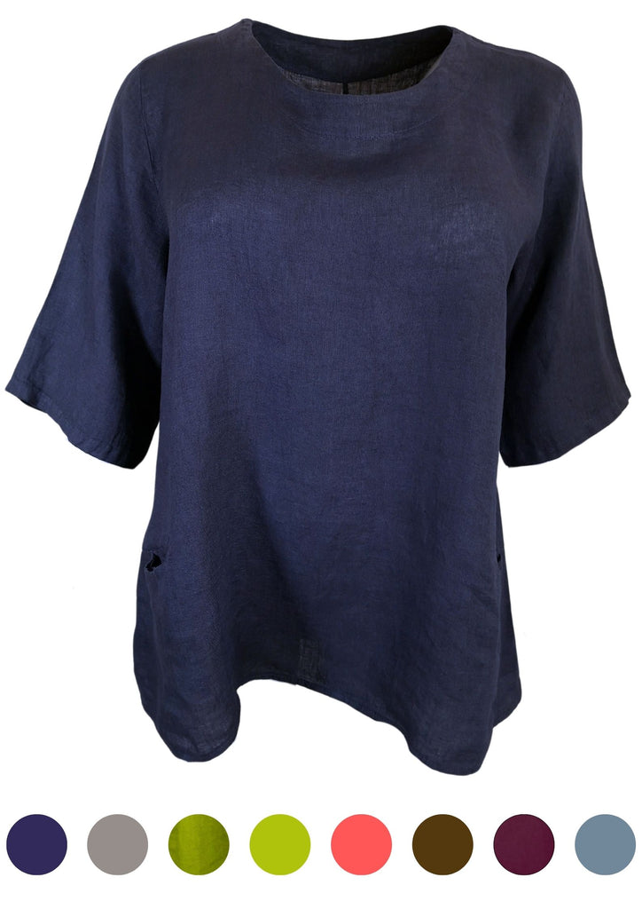 Produktbild MII _ A-Linien Leinenshirt  Farbe~Marine 