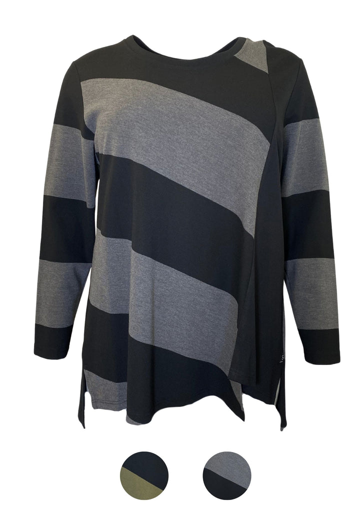 Produktbild SINNE _ A-Form Shirt Striped  Farbe~Grau-Schwarz  Größe~1 Größe~3 