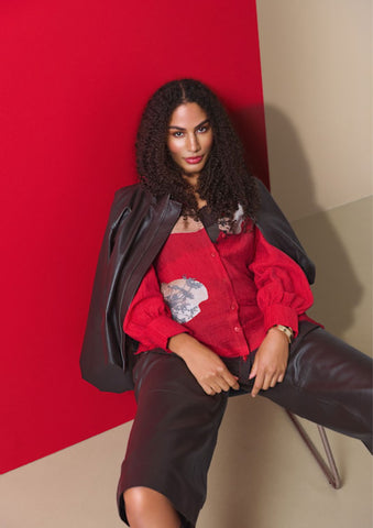 NOEN _ Print-Bluse Rot