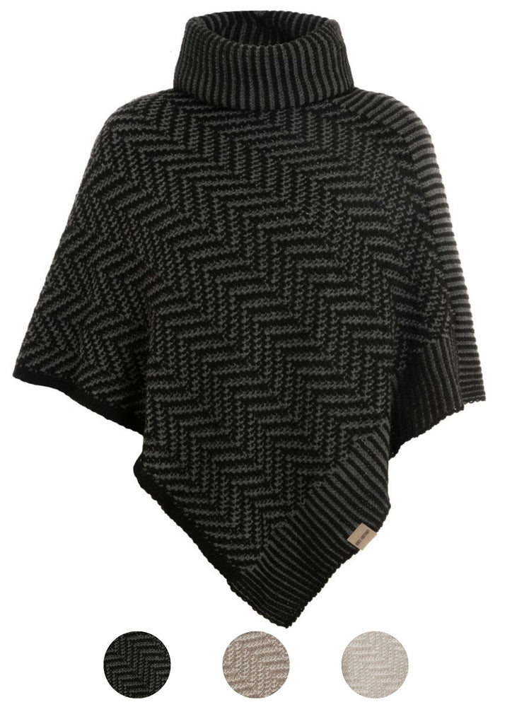 Produktbild KNIT FACTORY _ Poncho Amber Farbe~Black/Anthracite 