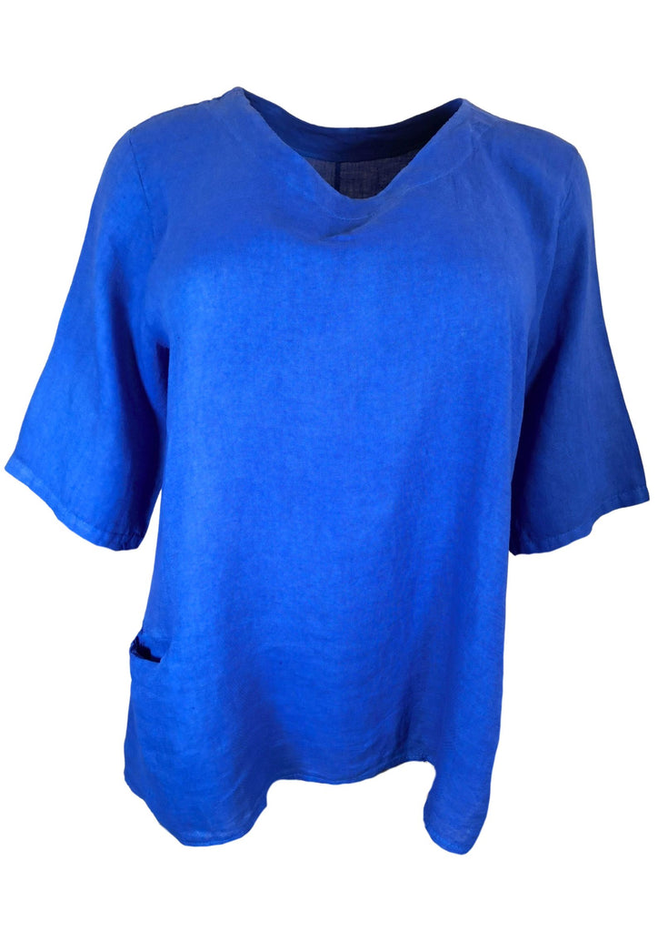 Produktbild MII _ A-Linien Leinenshirt  Farbe~Royalblau 