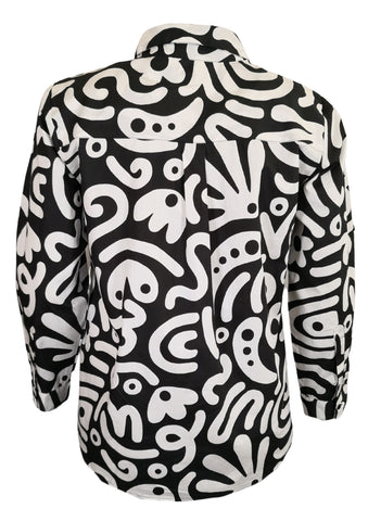 ORIENTIQUE _ Bluse Schwarz-Weiß