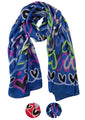 Produktbild FOX _ Hearts Seidentuch Farbe~Royalblau 