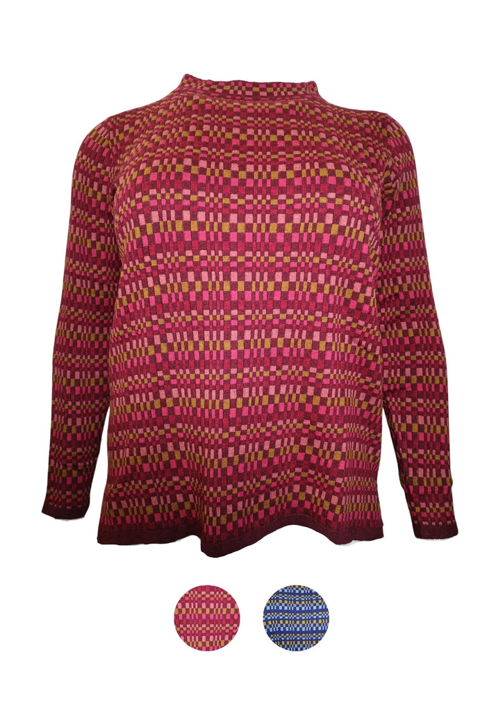 Produktbild *MANSTED _ Pullover DIANA Ruby Check Größe~M Größe~L Größe~XXL  Farbe~Ruby Farbe~DarkBlue 