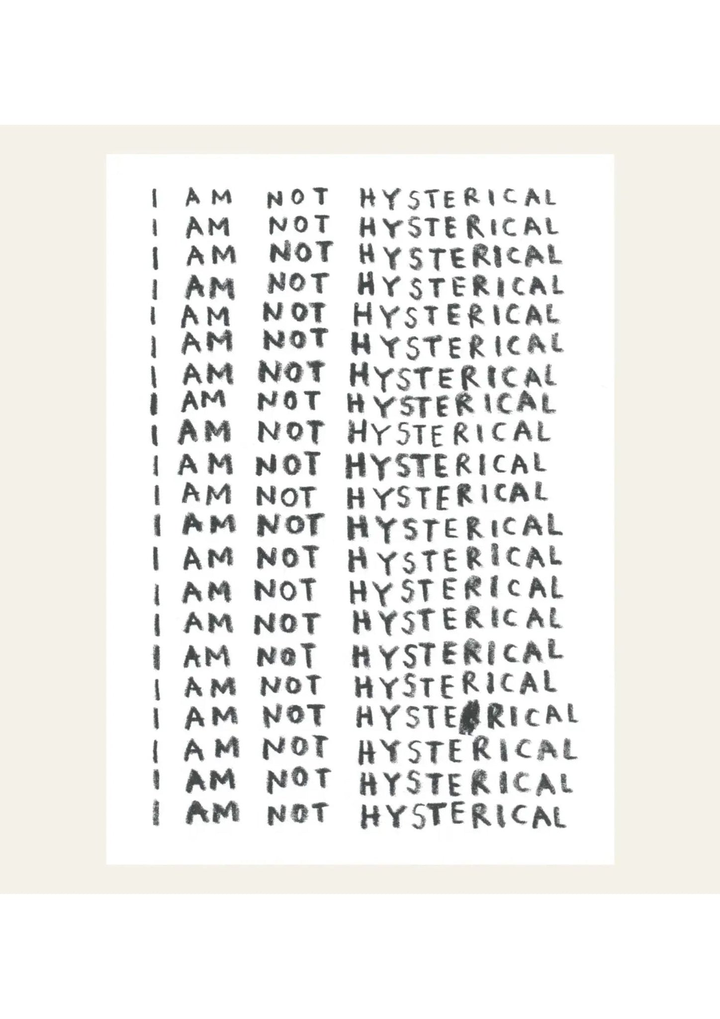 HERR & FRAU RIO _ Postkarte I Am Not Hysterical