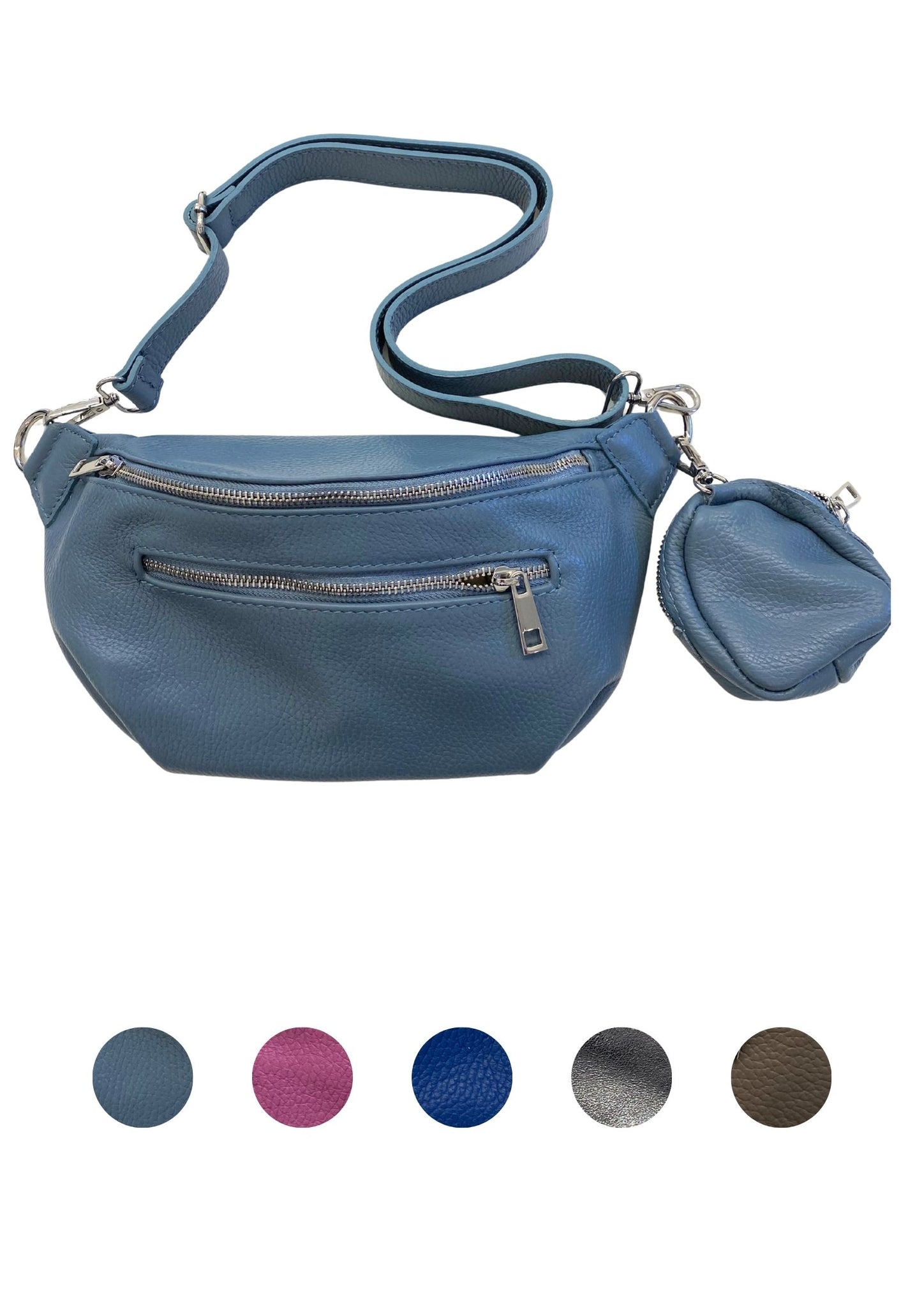 MII _ Hochwertige Bauchtasche mit Coin - Bag aus Leder