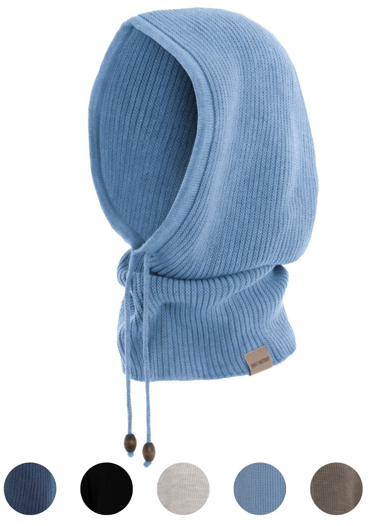 Produktbild KNIT FACTORY _ Evy Balaklava Kapuzenschal Farbe~ChrystalBlue 