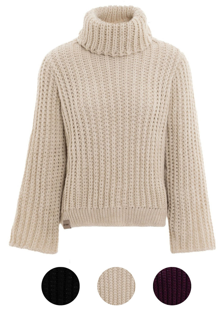 Produktbild KNIT FACTORY _ Kris Rollkragen Strickpullover Farbe~Beige  Größe~36/38 Größe~40/42 
