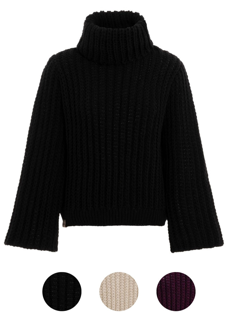 Produktbild KNIT FACTORY _ Kris Rollkragen Strickpullover Farbe~Schwarz  Größe~36/38 Größe~40/42 