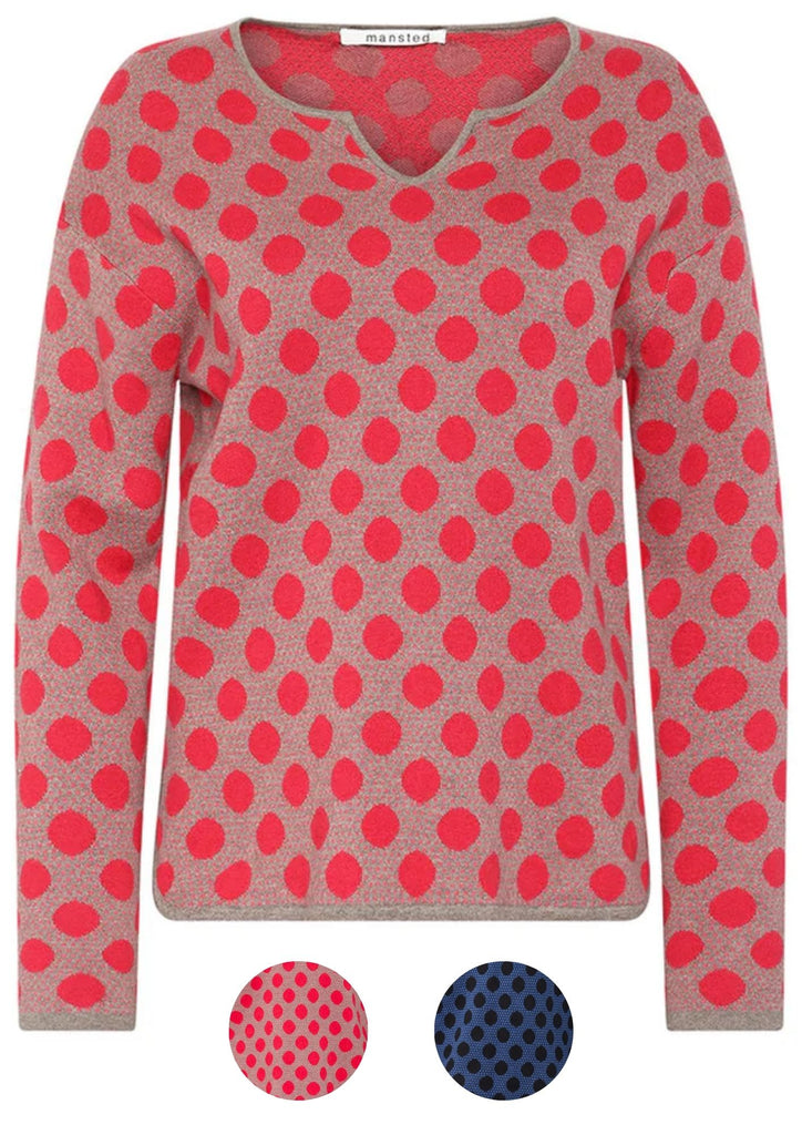 Produktbild *MANSTED _ Strickpullover SNOOPY DOTS Größe~M Größe~L Größe~XXL  Farbe~DarkRed 